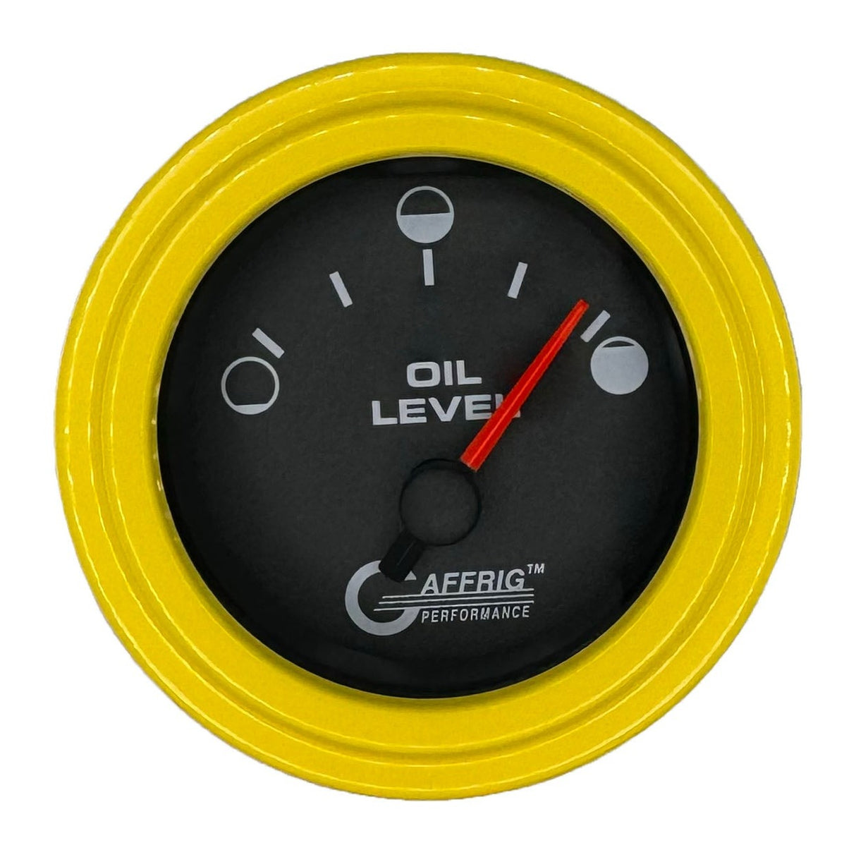 GAFFRIG 2 INCH ELECTRIC OIL LEVEL GAUGE BLACK / STEP RIM / YELLOW