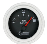 GAFFRIG 2 INCH ELECTRIC OIL LEVEL GAUGE BLACK / STEP RIM / WHITE