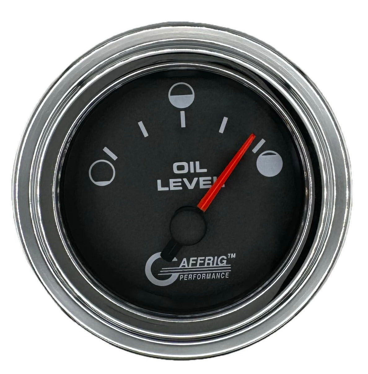 GAFFRIG 2 INCH ELECTRIC OIL LEVEL GAUGE BLACK / STEP RIM / CHROME