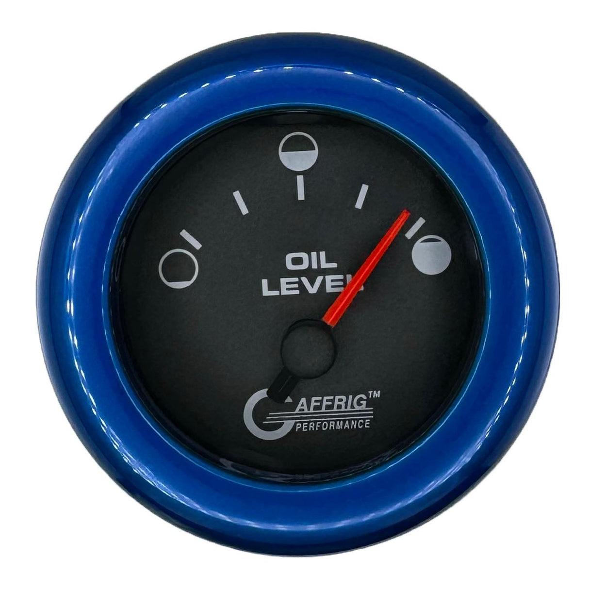 GAFFRIG 2 INCH ELECTRIC OIL LEVEL GAUGE BLACK / FAT RIM / BLUE