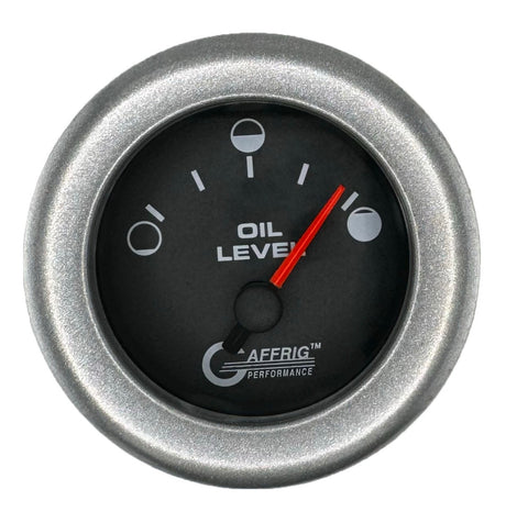 GAFFRIG 2 INCH ELECTRIC OIL LEVEL GAUGE BLACK / FAT RIM / PLATINUM