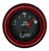 GAFFRIG 2 INCH ELECTRIC OIL LEVEL GAUGE BLACK / FAT RIM / RED