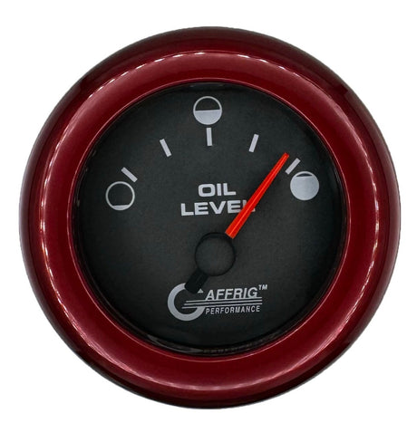 GAFFRIG 2 INCH ELECTRIC OIL LEVEL GAUGE BLACK / FAT RIM / RED