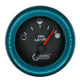 GAFFRIG 2 INCH ELECTRIC OIL LEVEL GAUGE BLACK / FAT RIM / TEAL