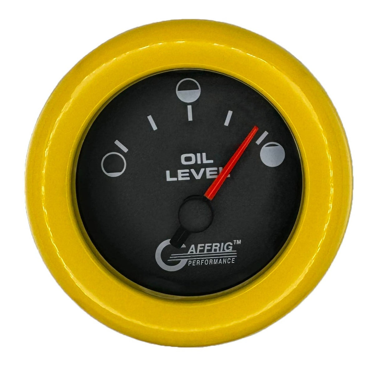 GAFFRIG 2 INCH ELECTRIC OIL LEVEL GAUGE BLACK / FAT RIM / YELLOW