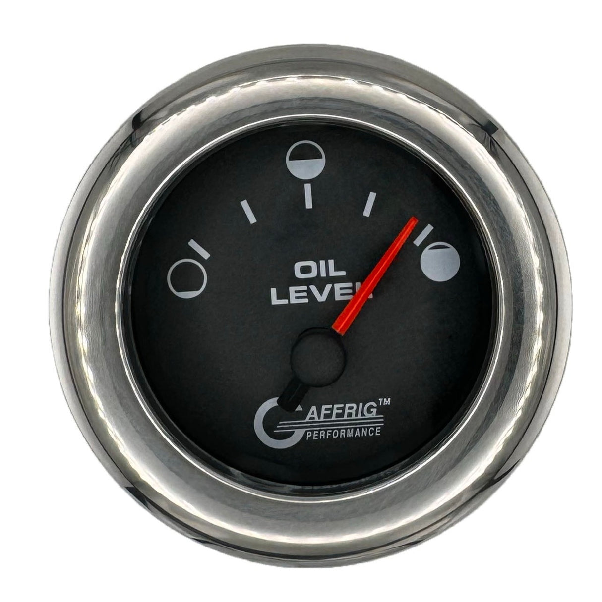 GAFFRIG 2 INCH ELECTRIC OIL LEVEL GAUGE BLACK / FAT RIM / CHROME