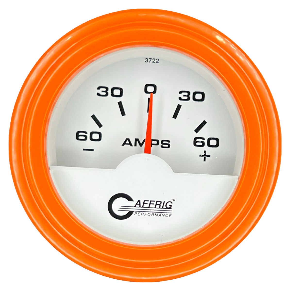 GAFFRIG 2 INCH ELECTRIC AMMETER GAUGE -60/+60 AMP STEP RIM (002) / ORANGE / WHITE