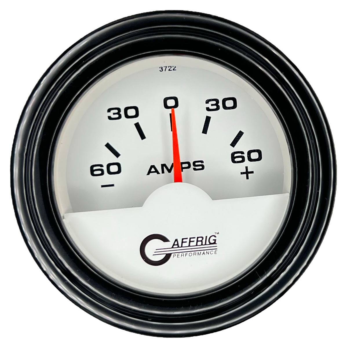 GAFFRIG 2 INCH ELECTRIC AMMETER GAUGE -60/+60 AMP STEP RIM (002) / BLACK / WHITE