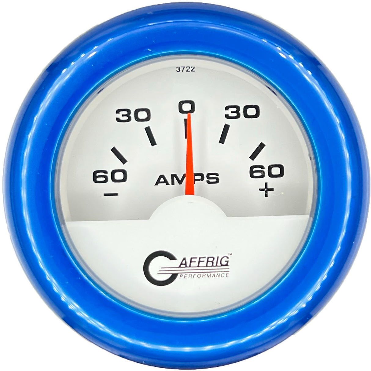 GAFFRIG 2 INCH ELECTRIC AMMETER GAUGE -60/+60 AMP FAT RIM (218) / BLUE / WHITE