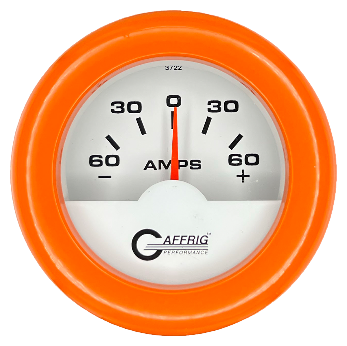 GAFFRIG 2 INCH ELECTRIC AMMETER GAUGE -60/+60 AMP FAT RIM (218) / ORANGE / WHITE