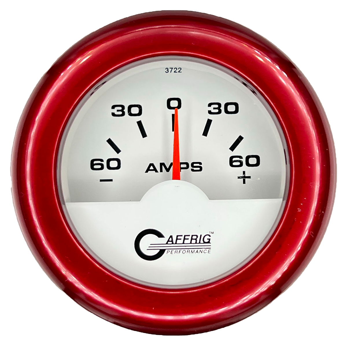 GAFFRIG 2 INCH ELECTRIC AMMETER GAUGE -60/+60 AMP FAT RIM (218) / RED / WHITE