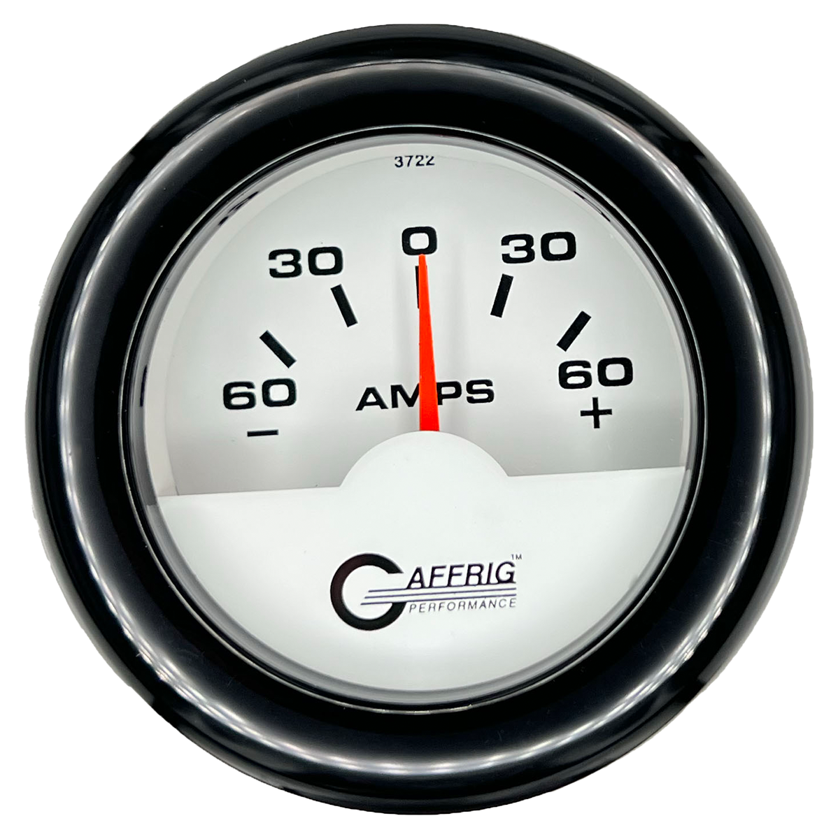 GAFFRIG 2 INCH ELECTRIC AMMETER GAUGE -60/+60 AMP FAT RIM (218) / BLACK / WHITE