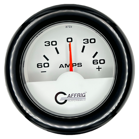 GAFFRIG 2 INCH ELECTRIC AMMETER GAUGE -60/+60 AMP FAT RIM (218) / BLACK / WHITE