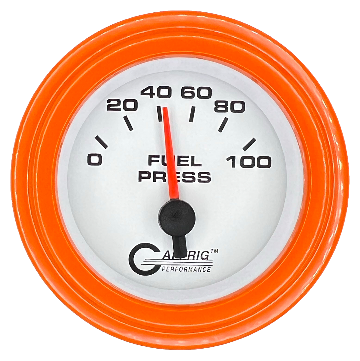 GAFFRIG 2 INCH ELECTRIC FUEL PRESSURE GAUGE 0-100 PSI STEP RIM (002) / ORANGE / WHITE