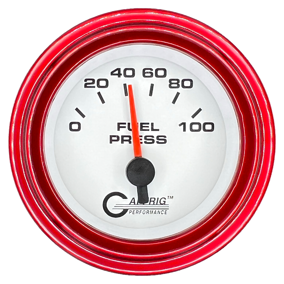 GAFFRIG 2 INCH ELECTRIC FUEL PRESSURE GAUGE 0-100 PSI STEP RIM (002) / RED / WHITE