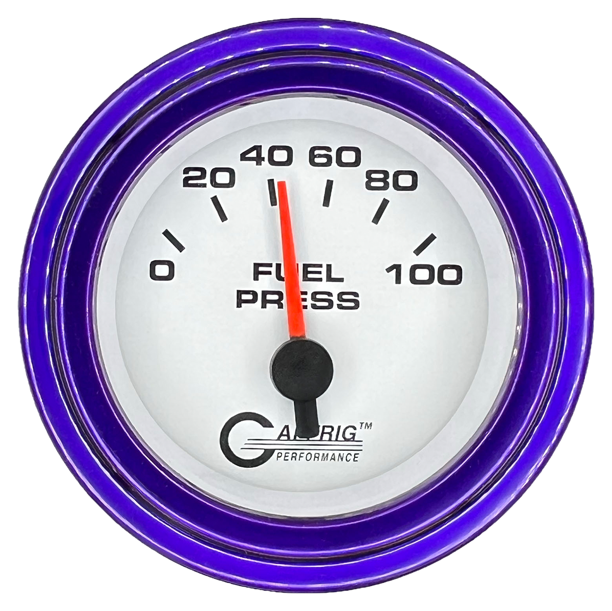 GAFFRIG 2 INCH ELECTRIC FUEL PRESSURE GAUGE 0-100 PSI STEP RIM (002) / PURPLE / WHITE