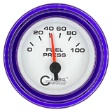 GAFFRIG 2 INCH ELECTRIC FUEL PRESSURE GAUGE 0-100 PSI STEP RIM (002) / PURPLE / WHITE