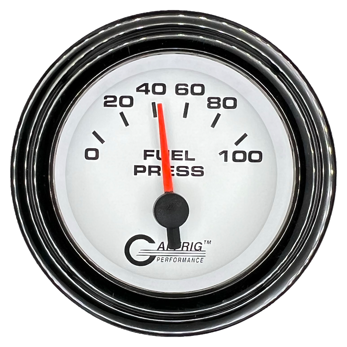 GAFFRIG 2 INCH ELECTRIC FUEL PRESSURE GAUGE 0-100 PSI STEP RIM (002) / BLACK / WHITE