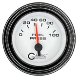 GAFFRIG 2 INCH ELECTRIC FUEL PRESSURE GAUGE 0-100 PSI STEP RIM (002) / BLACK / WHITE