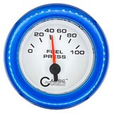 GAFFRIG 2 INCH ELECTRIC FUEL PRESSURE GAUGE 0-100 PSI FAT RIM (218) / BLUE / WHITE