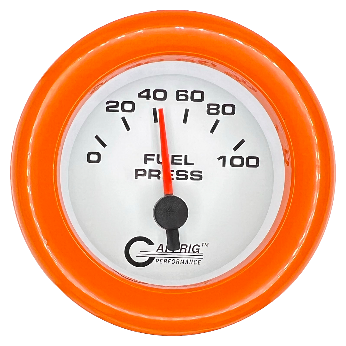 GAFFRIG 2 INCH ELECTRIC FUEL PRESSURE GAUGE 0-100 PSI FAT RIM (218) / ORANGE / WHITE