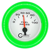 GAFFRIG 2 INCH ELECTRIC FUEL PRESSURE GAUGE 0-100 PSI FAT RIM (218) / LIME GREEN / WHITE