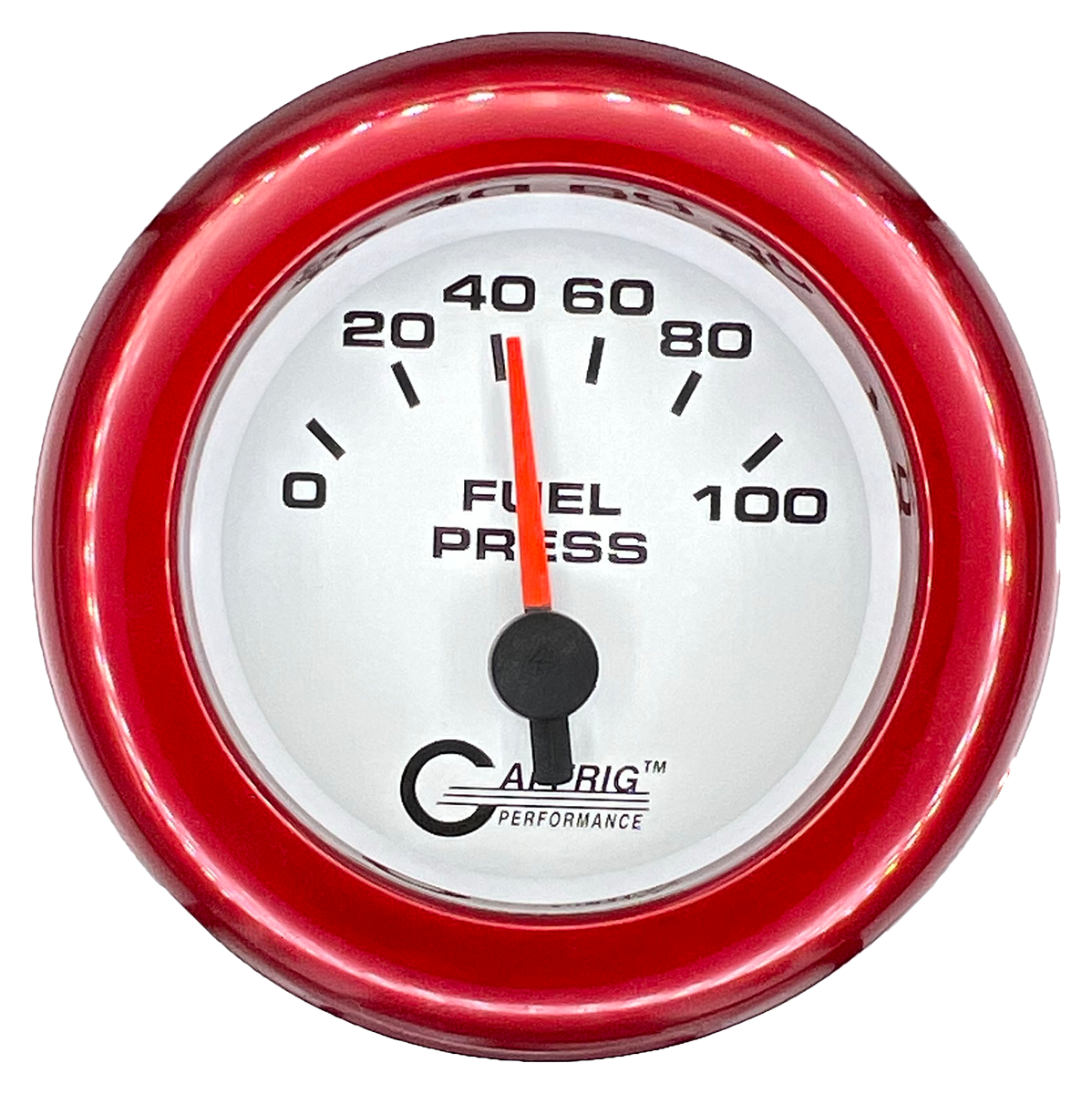 GAFFRIG 2 INCH ELECTRIC FUEL PRESSURE GAUGE 0-100 PSI FAT RIM (218) / RED / WHITE