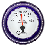 GAFFRIG 2 INCH ELECTRIC FUEL PRESSURE GAUGE 0-100 PSI FAT RIM (218) / PURPLE / WHITE