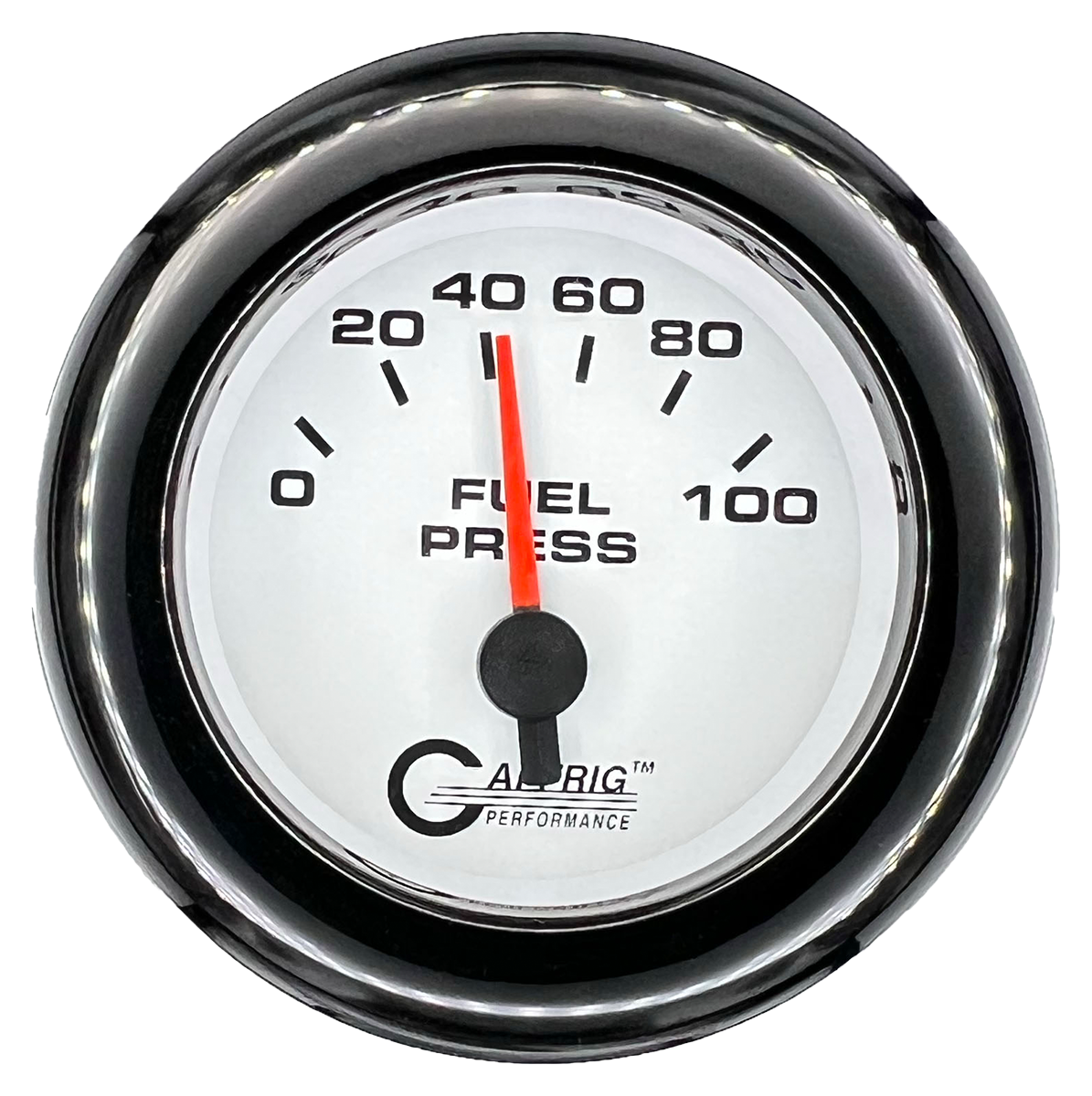 GAFFRIG 2 INCH ELECTRIC FUEL PRESSURE GAUGE 0-100 PSI FAT RIM (218) / BLACK / WHITE