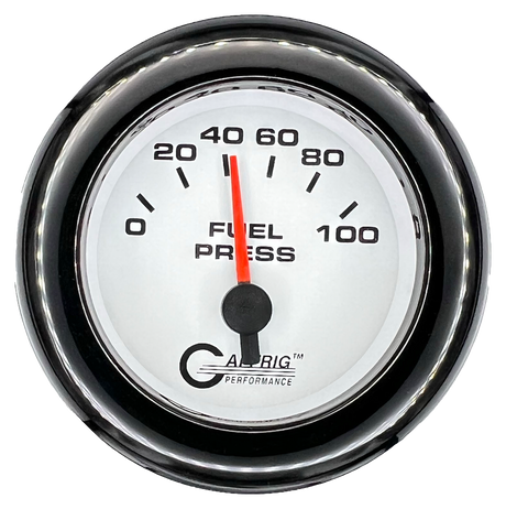 GAFFRIG 2 INCH ELECTRIC FUEL PRESSURE GAUGE 0-100 PSI FAT RIM (218) / BLACK / WHITE