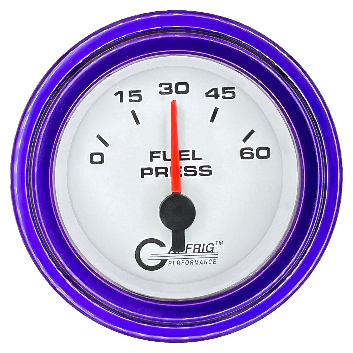 GAFFRIG 2 INCH ELECTRIC FUEL PRESSURE 0-60 PSI STEP RIM (002) / PURPLE / WHITE