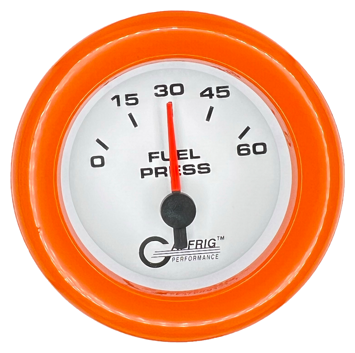 GAFFRIG 2 INCH ELECTRIC FUEL PRESSURE 0-60 PSI FAT RIM (218) / ORANGE / WHITE