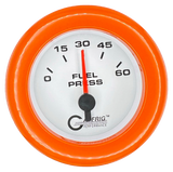 GAFFRIG 2 INCH ELECTRIC FUEL PRESSURE 0-60 PSI FAT RIM (218) / ORANGE / WHITE