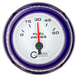 GAFFRIG 2 INCH ELECTRIC FUEL PRESSURE 0-60 PSI FAT RIM (218) / PURPLE / WHITE