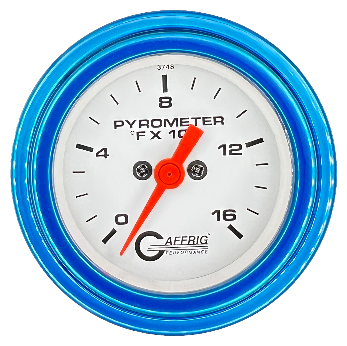 GAFFRIG 2 INCH ELECTRIC PYROMETER GAUGE 0-1600 F STEP RIM (002) / BLUE / WHITE