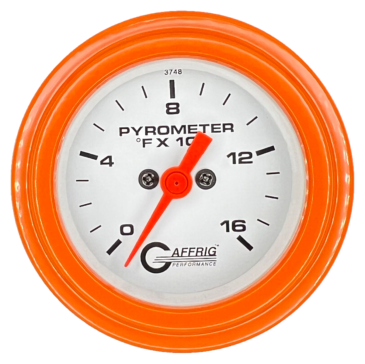 GAFFRIG 2 INCH ELECTRIC PYROMETER GAUGE 0-1600 F STEP RIM (002) / ORANGE / WHITE