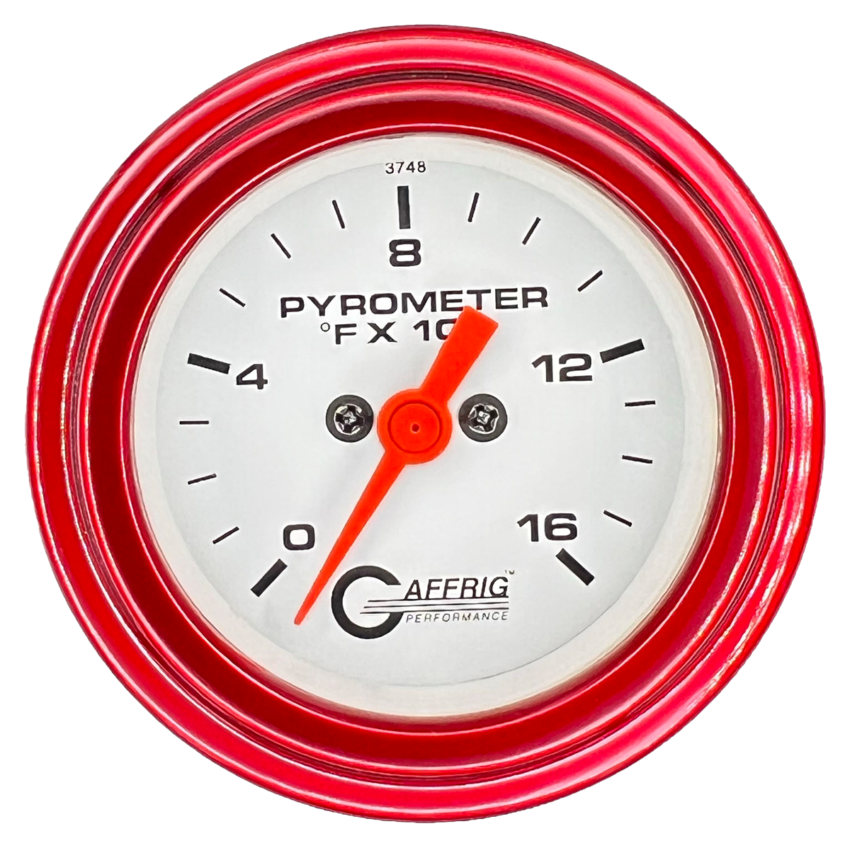 GAFFRIG 2 INCH ELECTRIC PYROMETER GAUGE 0-1600 F STEP RIM (002) / RED / WHITE