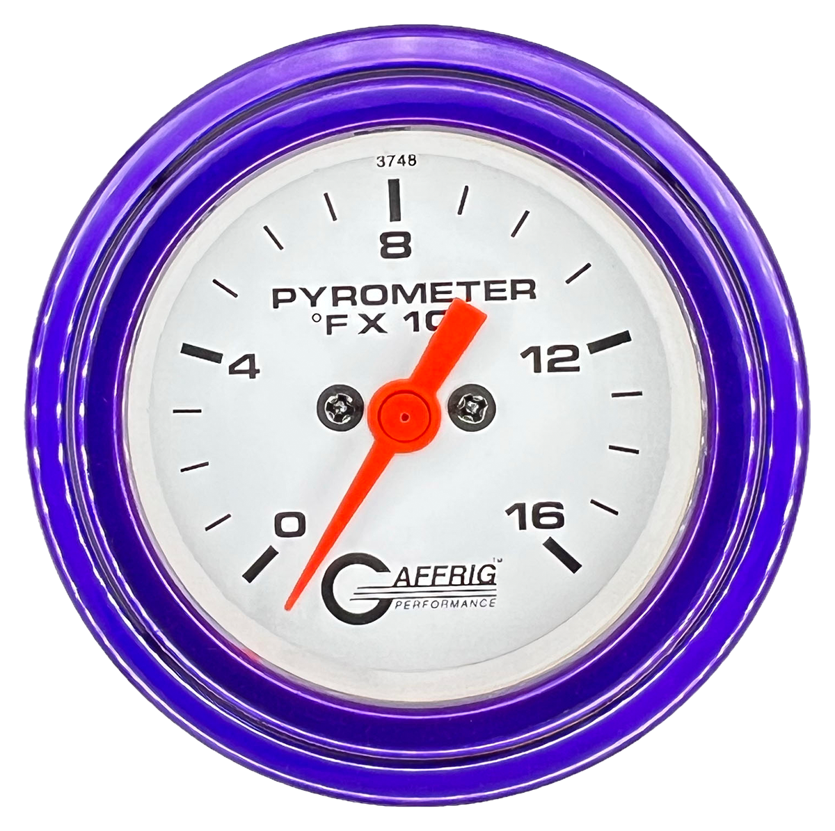 GAFFRIG 2 INCH ELECTRIC PYROMETER GAUGE 0-1600 F STEP RIM (002) / PURPLE / WHITE