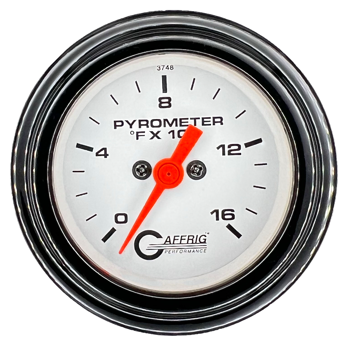 GAFFRIG 2 INCH ELECTRIC PYROMETER GAUGE 0-1600 F STEP RIM (002) / BLACK / WHITE