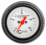 GAFFRIG 2 INCH ELECTRIC PYROMETER GAUGE 0-1600 F STEP RIM (002) / BLACK / WHITE