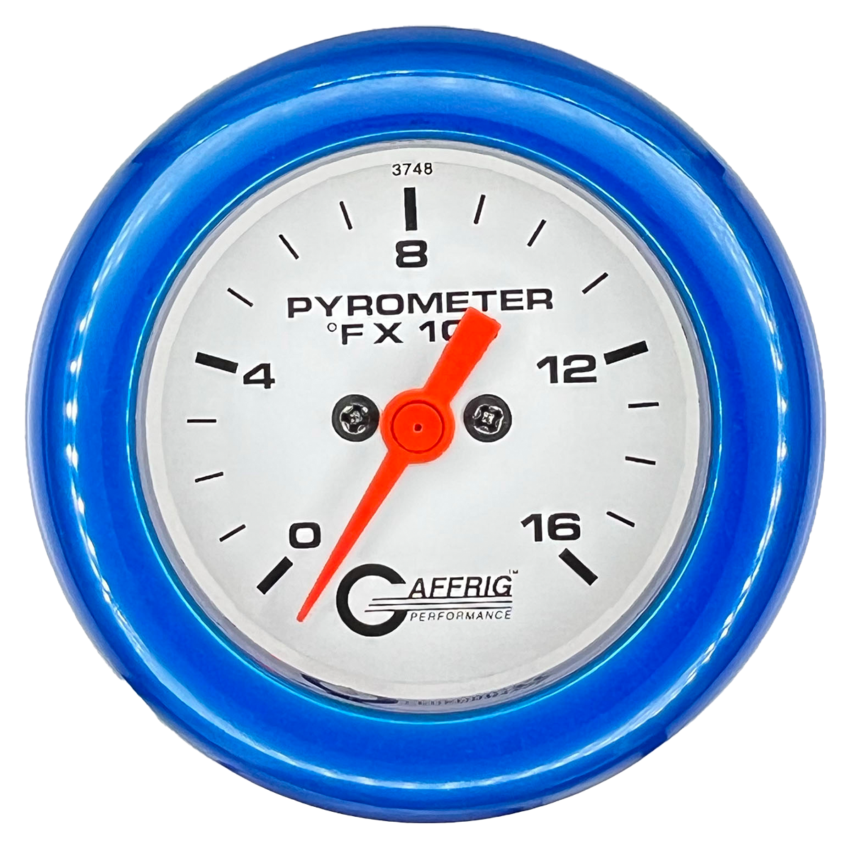 GAFFRIG 2 INCH ELECTRIC PYROMETER GAUGE 0-1600 F FAT RIM (218) / BLUE / WHITE