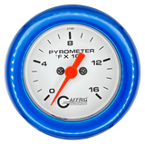 GAFFRIG 2 INCH ELECTRIC PYROMETER GAUGE 0-1600 F FAT RIM (218) / BLUE / WHITE