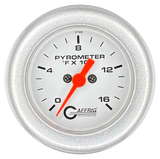 GAFFRIG 2 INCH ELECTRIC PYROMETER GAUGE 0-1600 F FAT RIM (218) / PLATINUM / WHITE