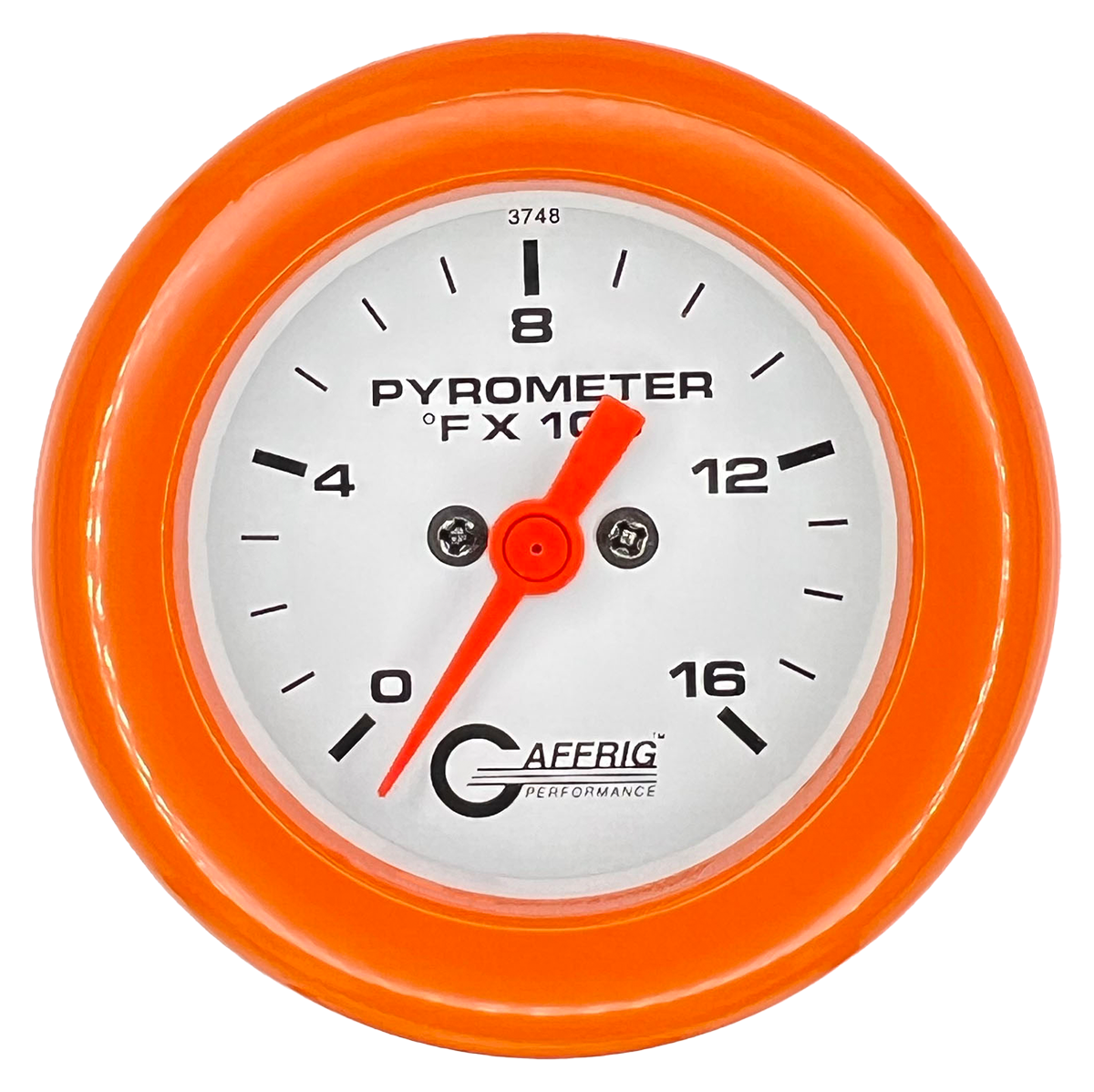 GAFFRIG 2 INCH ELECTRIC PYROMETER GAUGE 0-1600 F FAT RIM (218) / ORANGE / WHITE