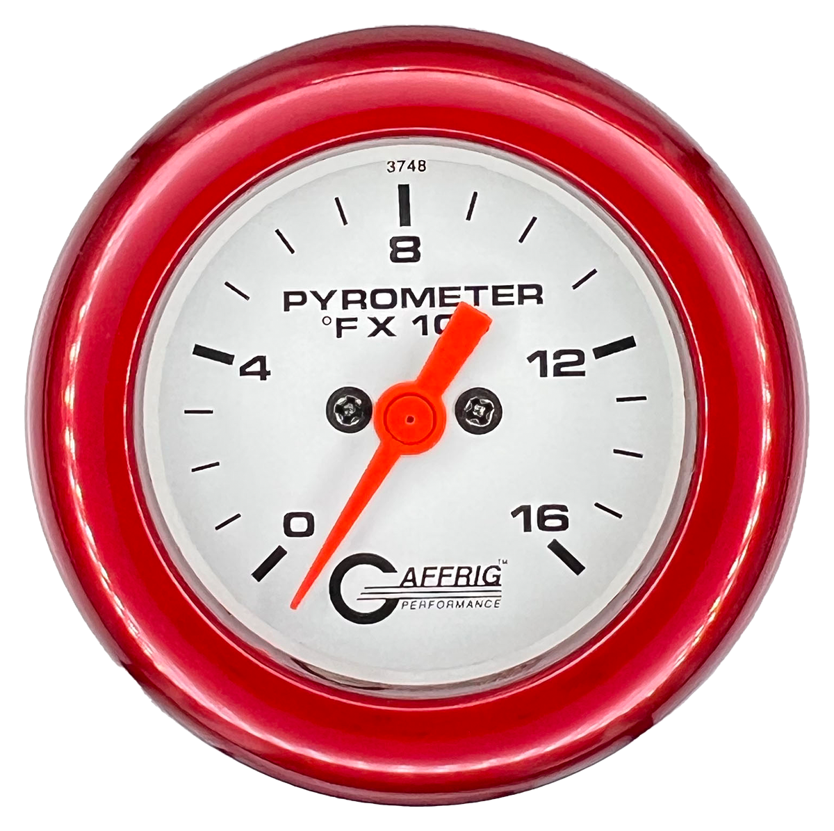 GAFFRIG 2 INCH ELECTRIC PYROMETER GAUGE 0-1600 F FAT RIM (218) / RED / WHITE