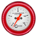 GAFFRIG 2 INCH ELECTRIC PYROMETER GAUGE 0-1600 F FAT RIM (218) / RED / WHITE