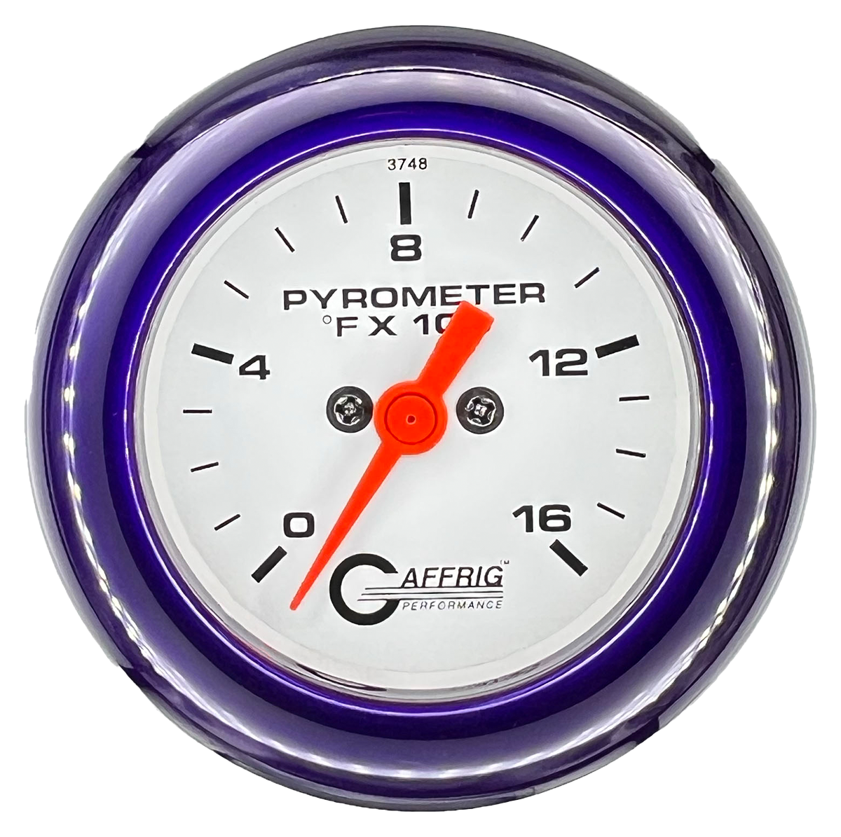 GAFFRIG 2 INCH ELECTRIC PYROMETER GAUGE 0-1600 F FAT RIM (218) / PURPLE / WHITE