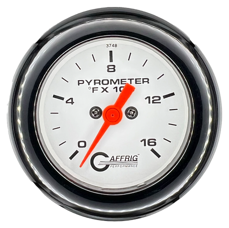 GAFFRIG 2 INCH ELECTRIC PYROMETER GAUGE 0-1600 F FAT RIM (218) / BLACK / WHITE