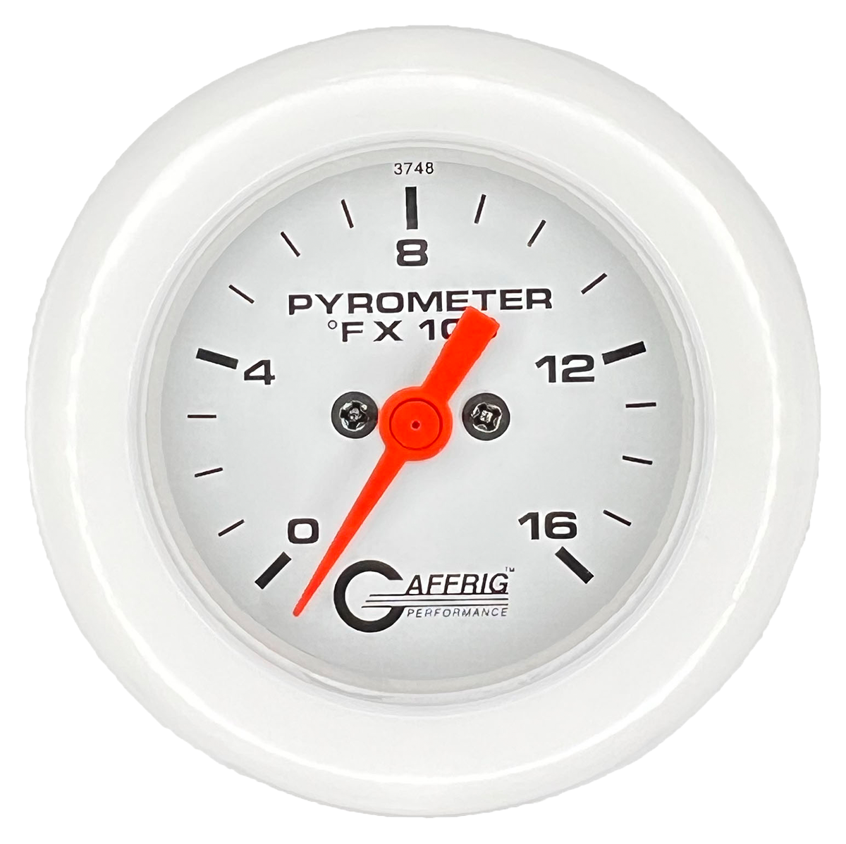 GAFFRIG 2 INCH ELECTRIC PYROMETER GAUGE 0-1600 F FAT RIM (218) / WHITE / WHITE