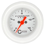 GAFFRIG 2 INCH ELECTRIC PYROMETER GAUGE 0-1600 F FAT RIM (218) / WHITE / WHITE